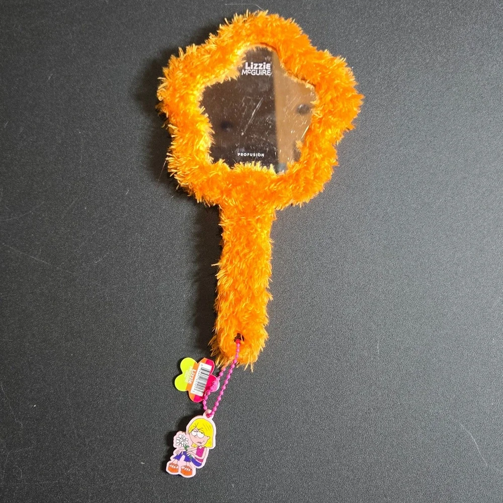 Disney Lizzie McGuire Profusion Fuzzy Orange Handheld Mirror Seriously Cool Y2K